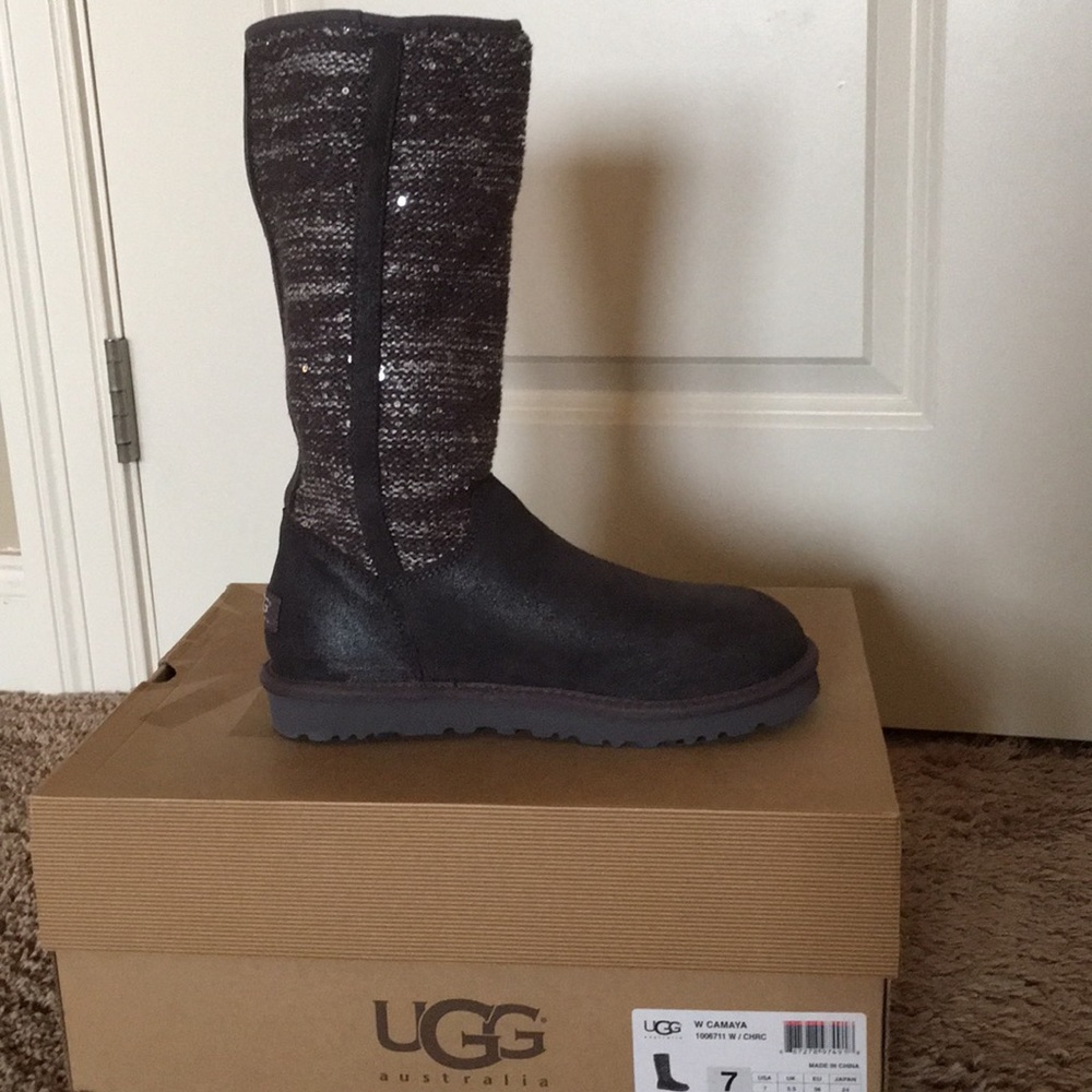 UGG Camaya Charcoal knit sequin detailing